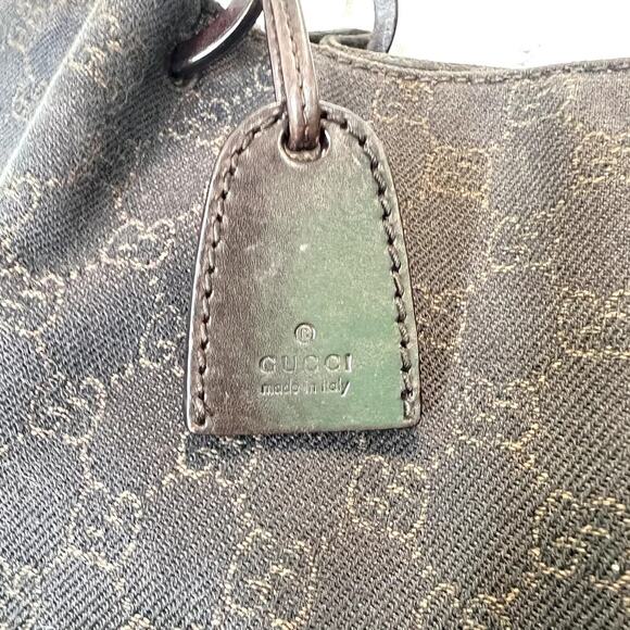 Gucci Chocolate Brown Hobo Tote GG Canvas Brown 101920 - Picture 5 of 13